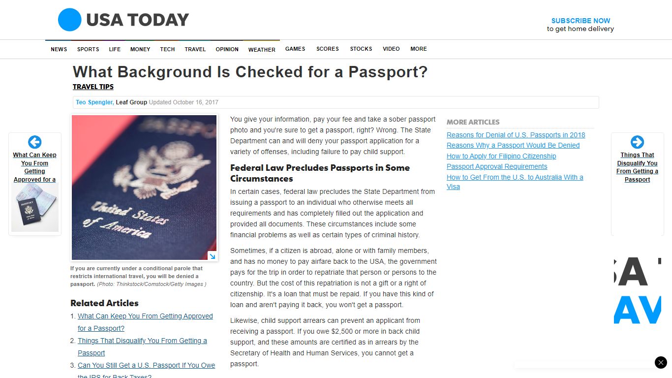 What Background Is Checked for a Passport? | USA Today